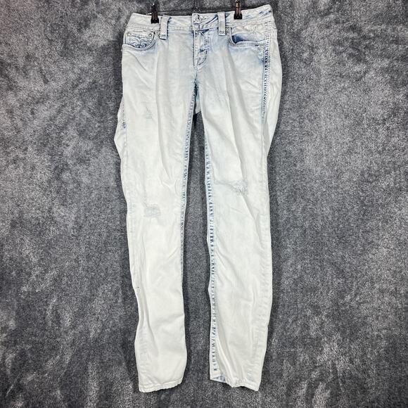 Rock Revival Denim - Rock Revival Jeans Womens 29 Light Wash Blue Celte Skinny Distressed Embroidered